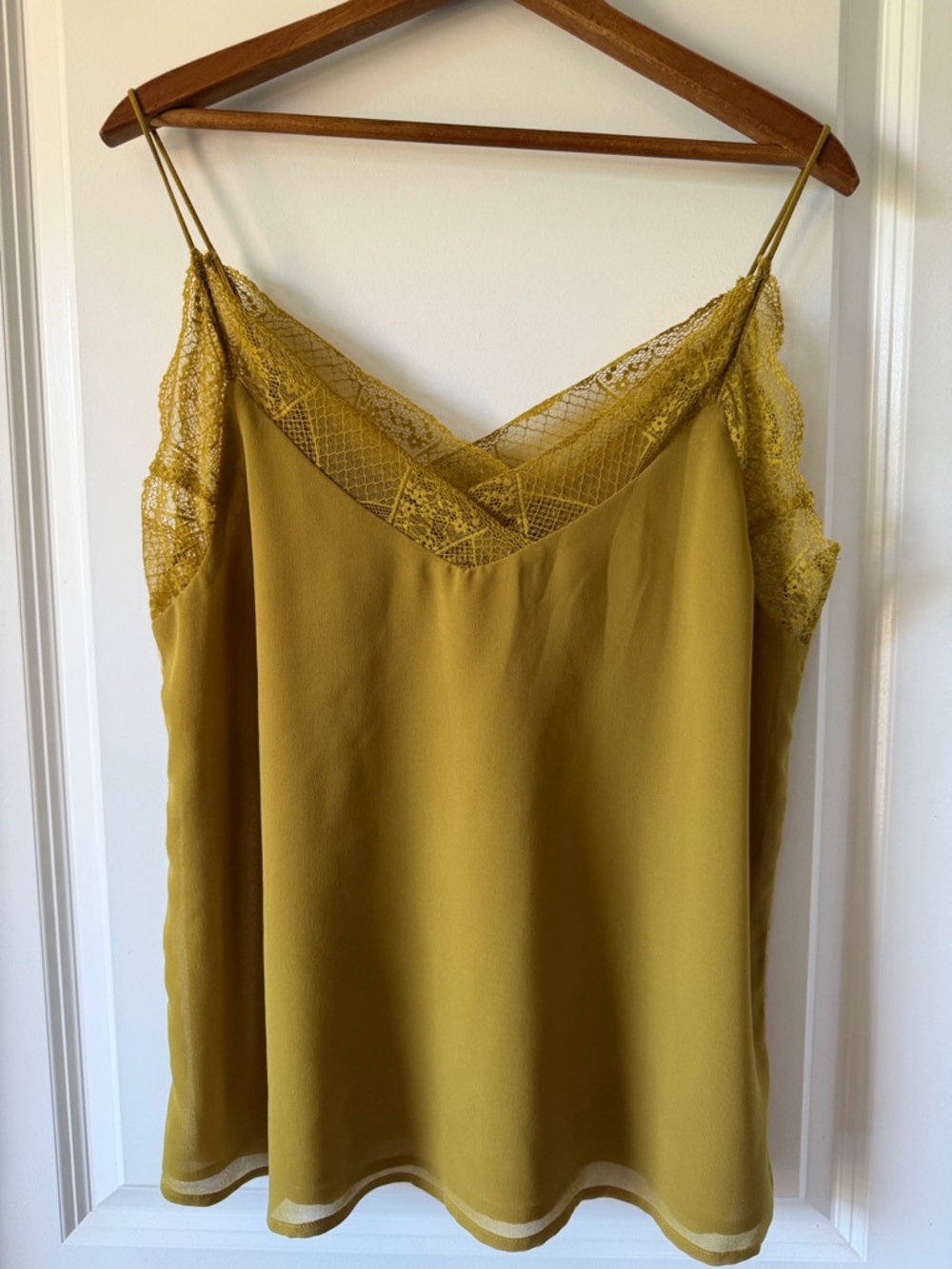 Chartreuse Lace-Trim Twee Festival Silky Layering Tank